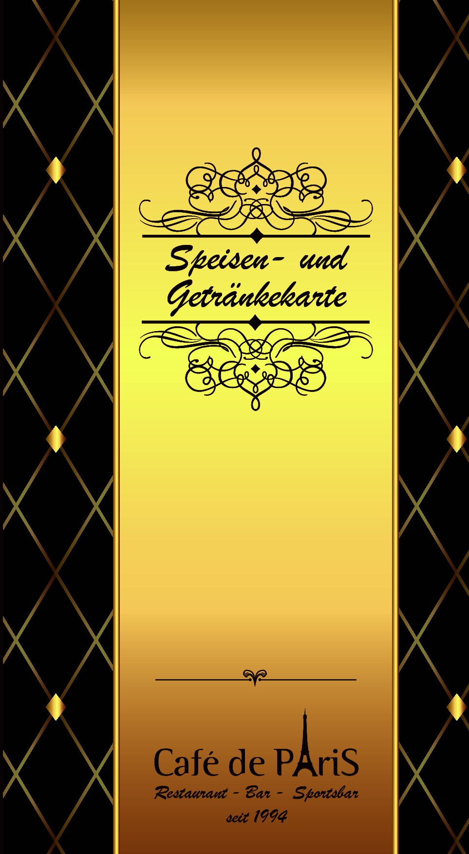 Speisekarte Café de Paris Öhringen
