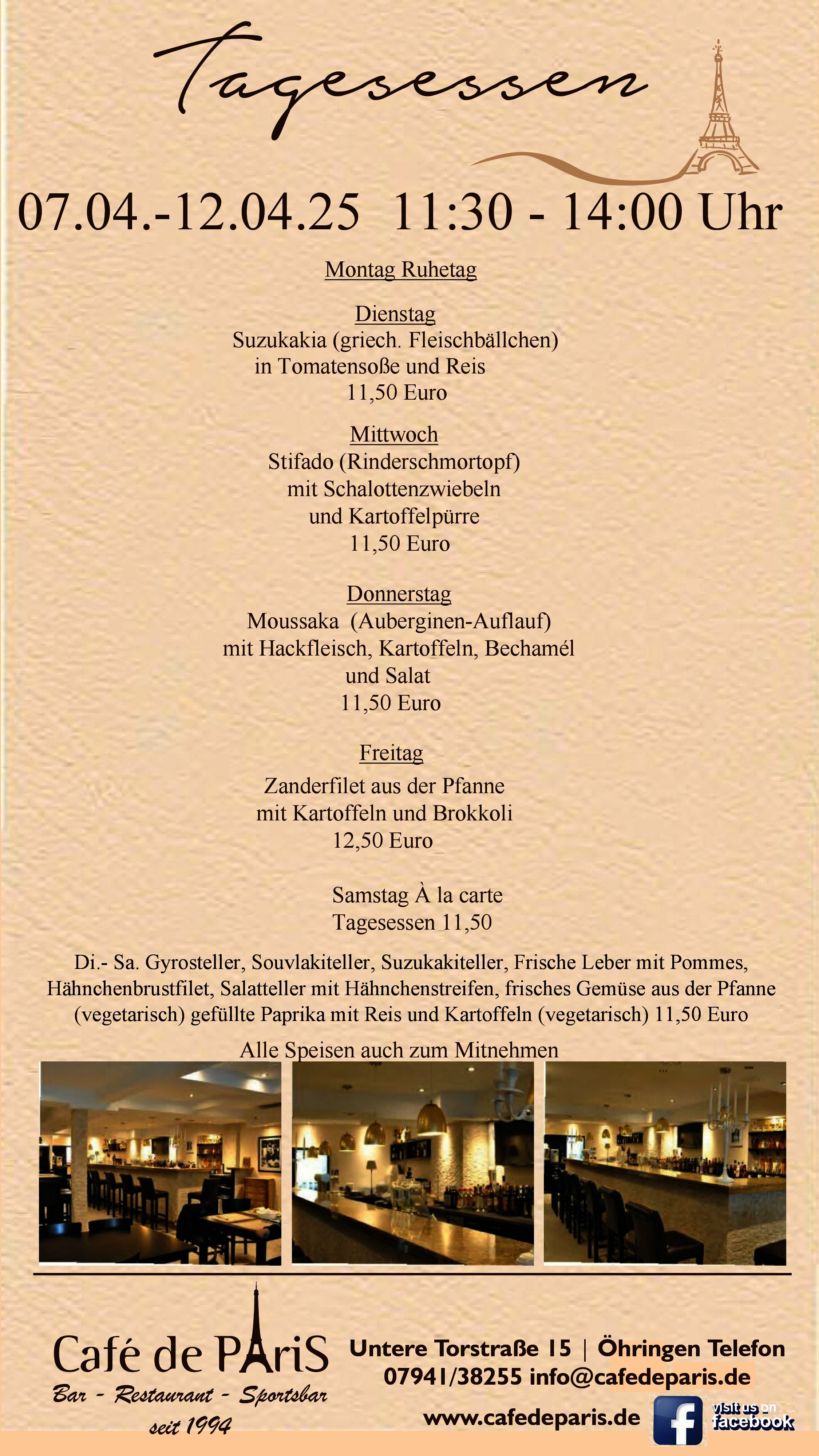 Tagesessen 07.04.-12.04.25