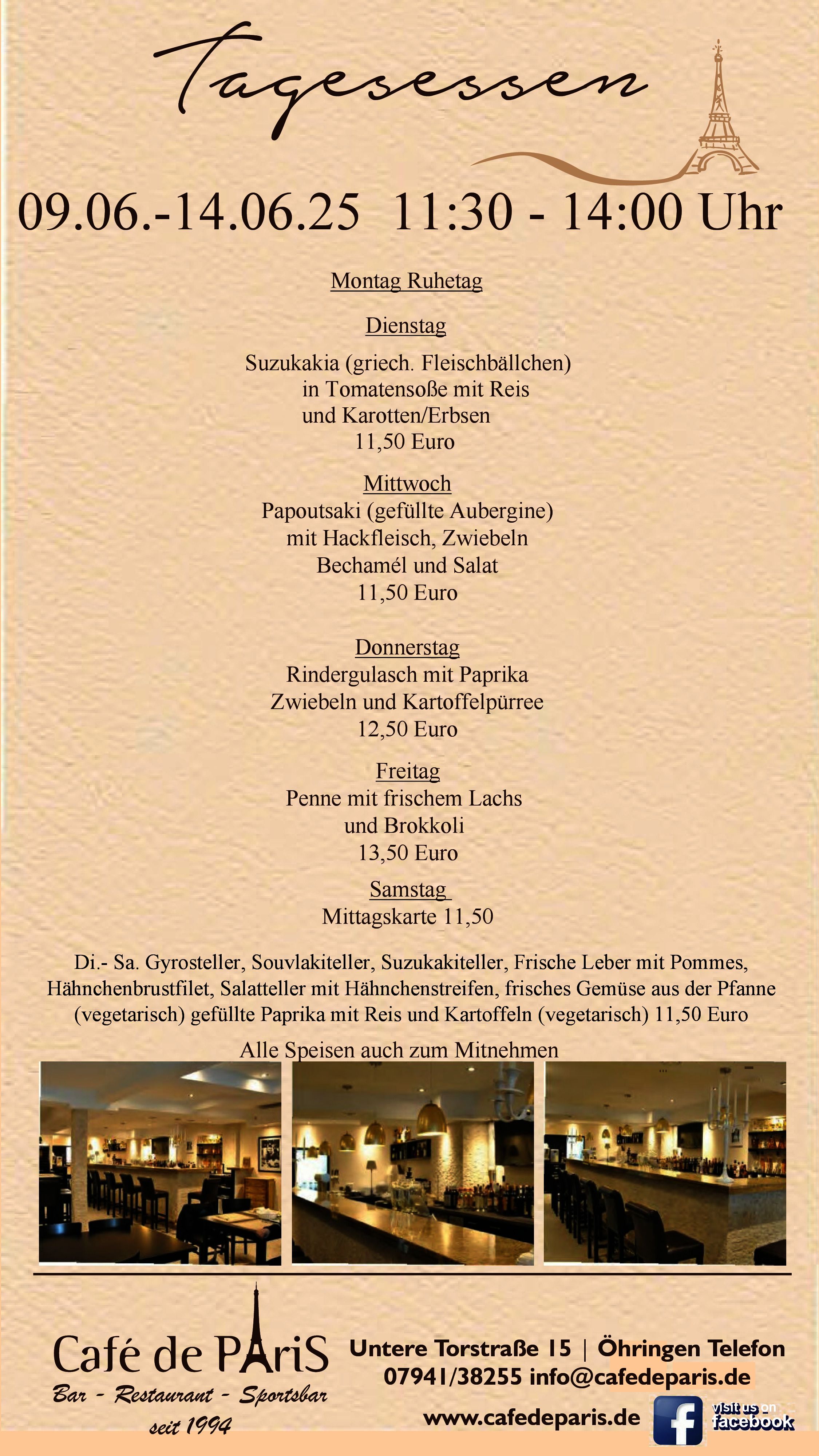 Tagesessen 09.06.-14.06.25