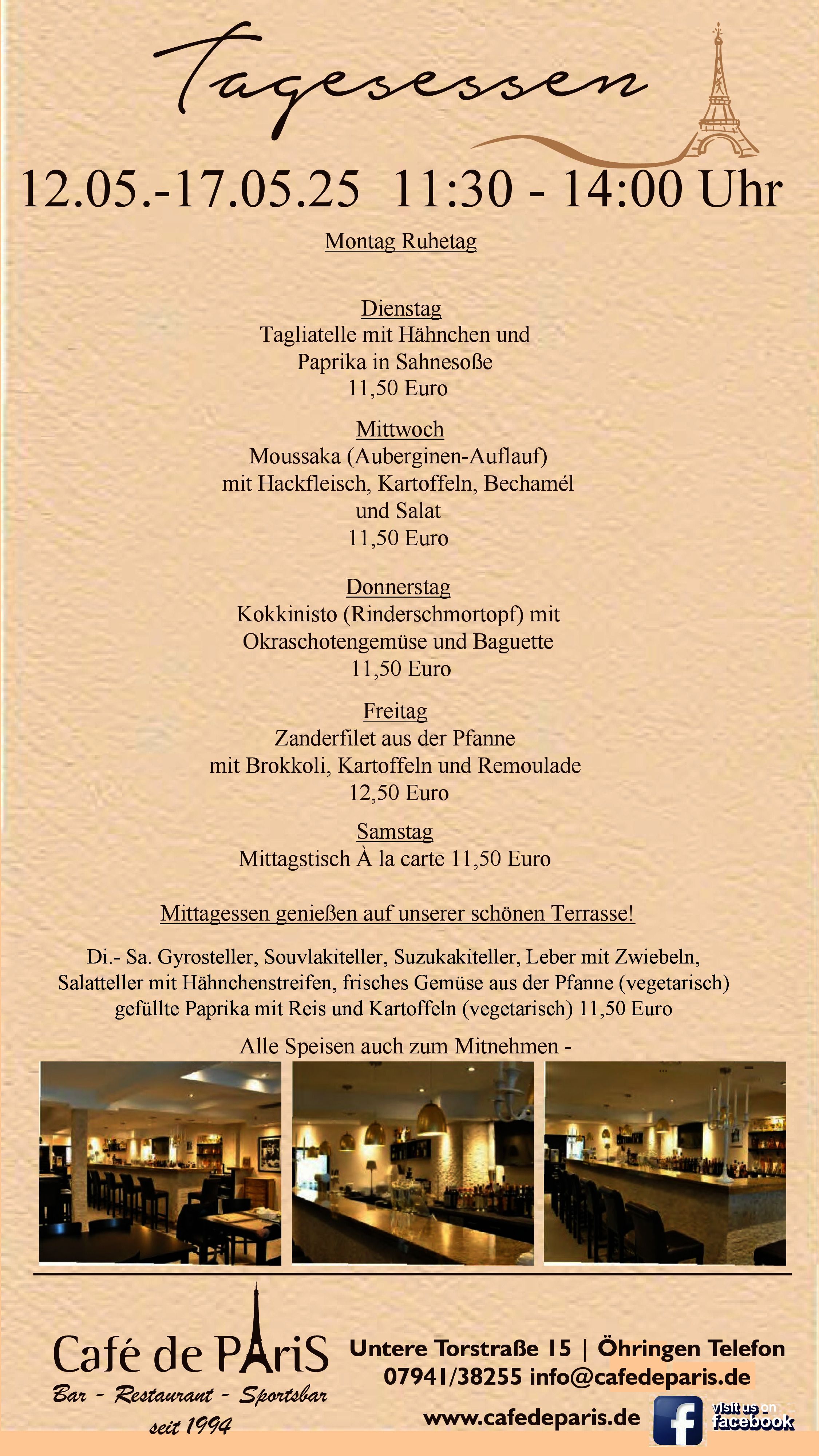 Tagesessen 12.05.-17.05.25