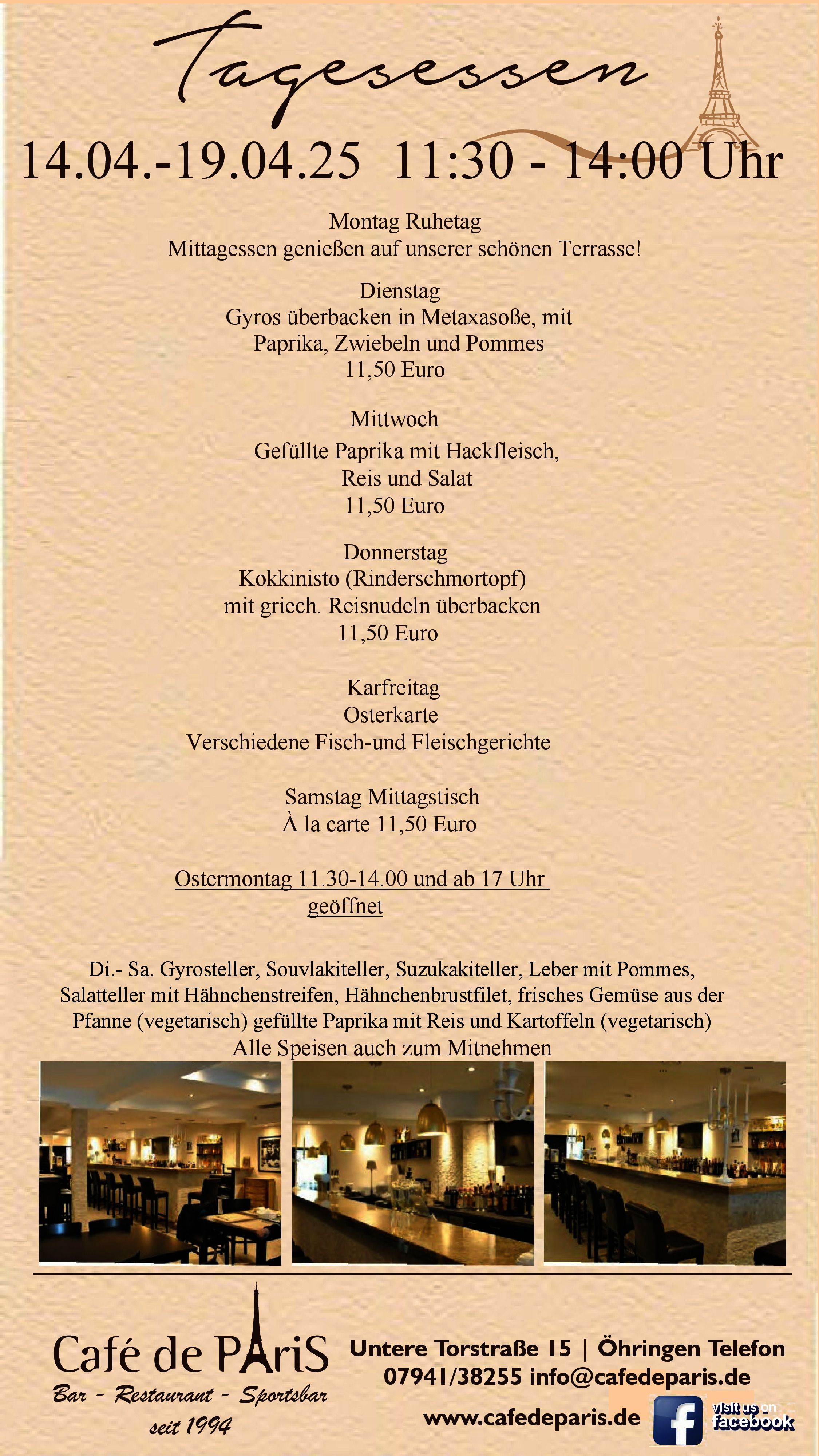 Tagesessen 14.04.-19.04.25