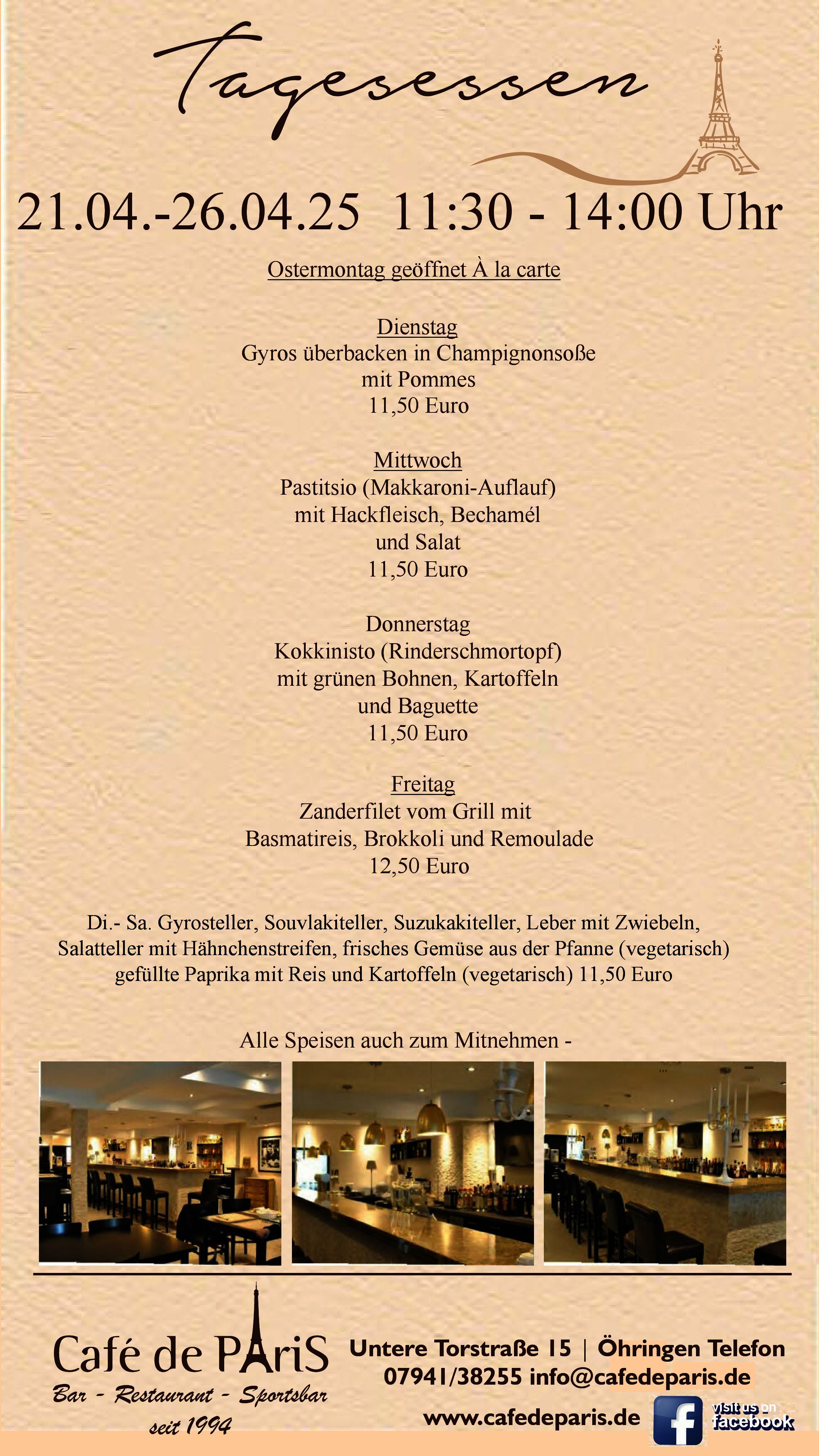 Tagesessen 21.04.-26.04.25