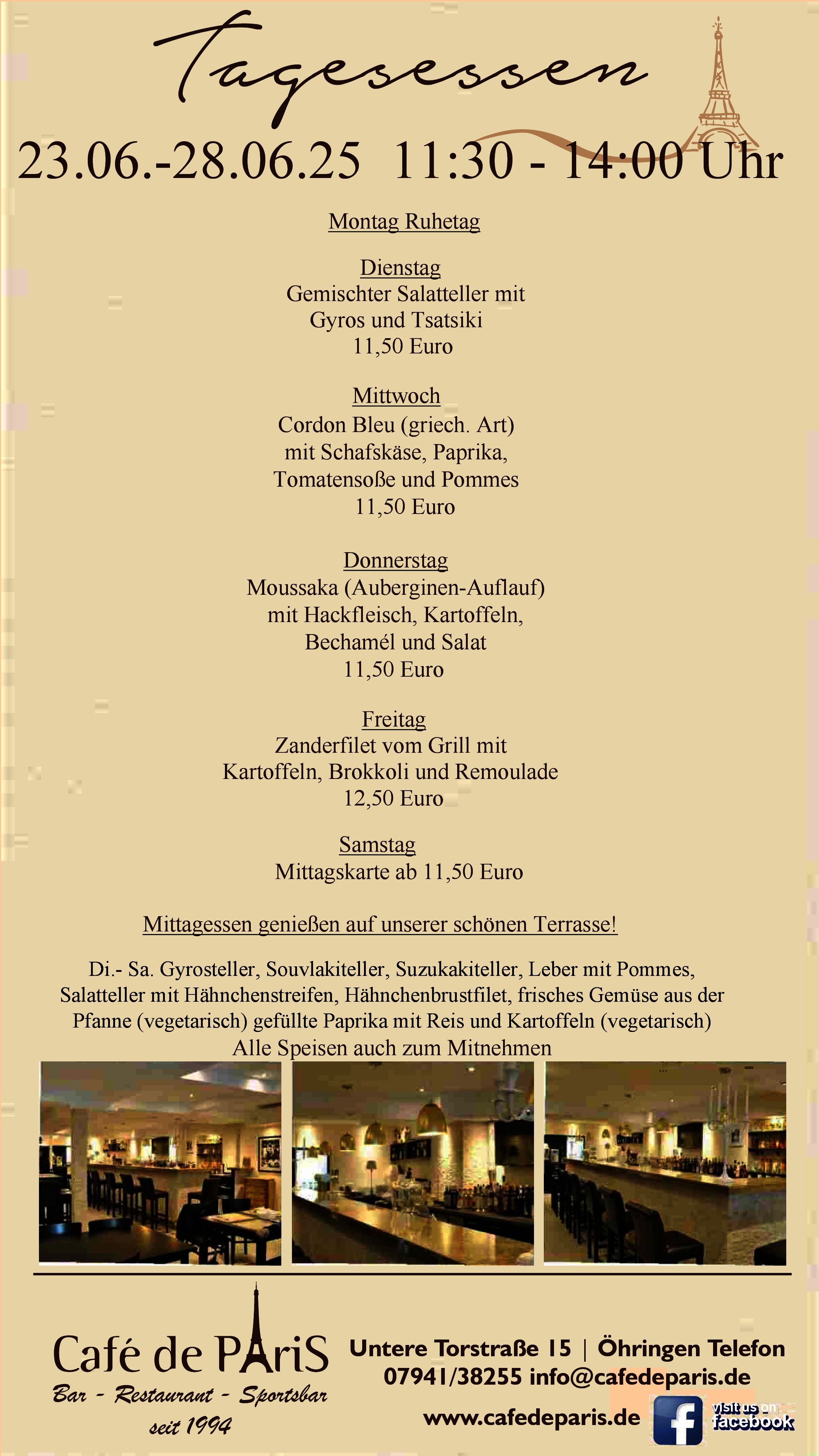 Tagesessen 23.06.-28.06.25