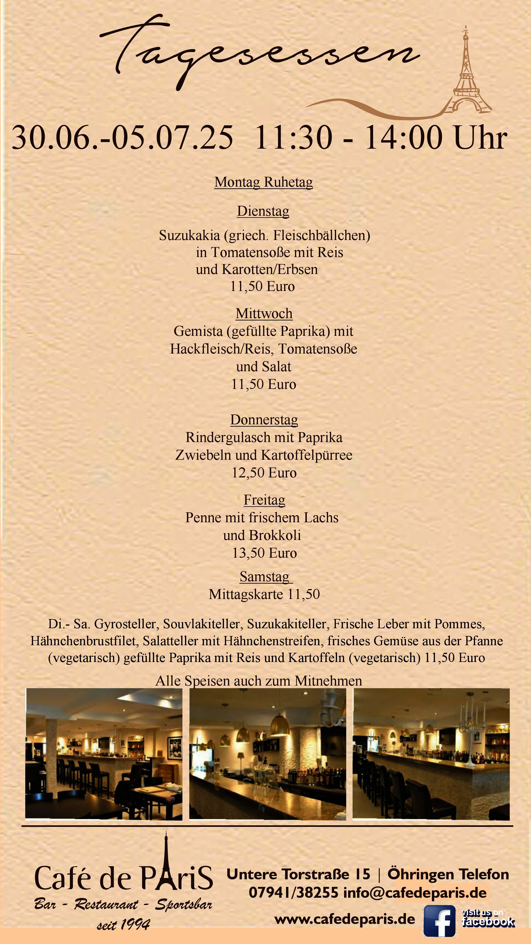 Tagesessen 30.06.-05.07.25