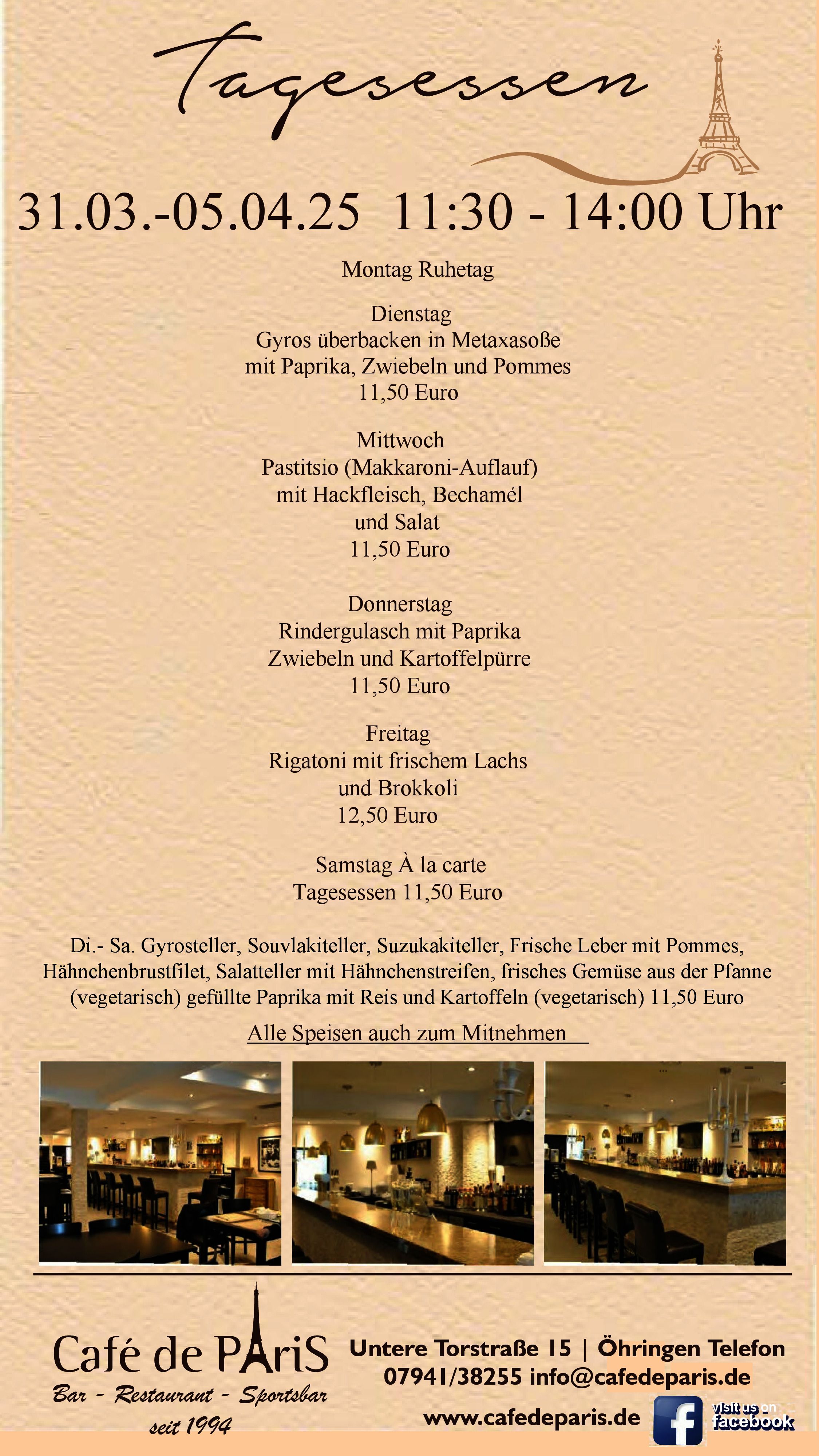 Tagesessen 31.03.-05.04.25